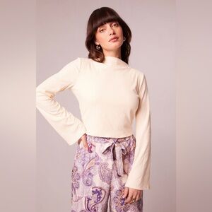 NWT BAND OF THE FREE AVRIL CREAM MOCK NECK CROP TOP (M)